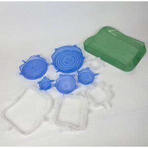 12-Pc. Reusable Food Cover Stretchable Silicone Bowl Wraps Food Savers